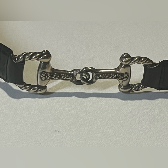 Vintage Brighton Black Leather Bit Belt Size M Silver Tone Style 22403 1996 - Picture 11 of 15